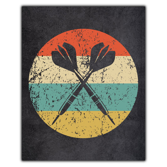 Darts Icon Retro 8"x10" Wall Art Print