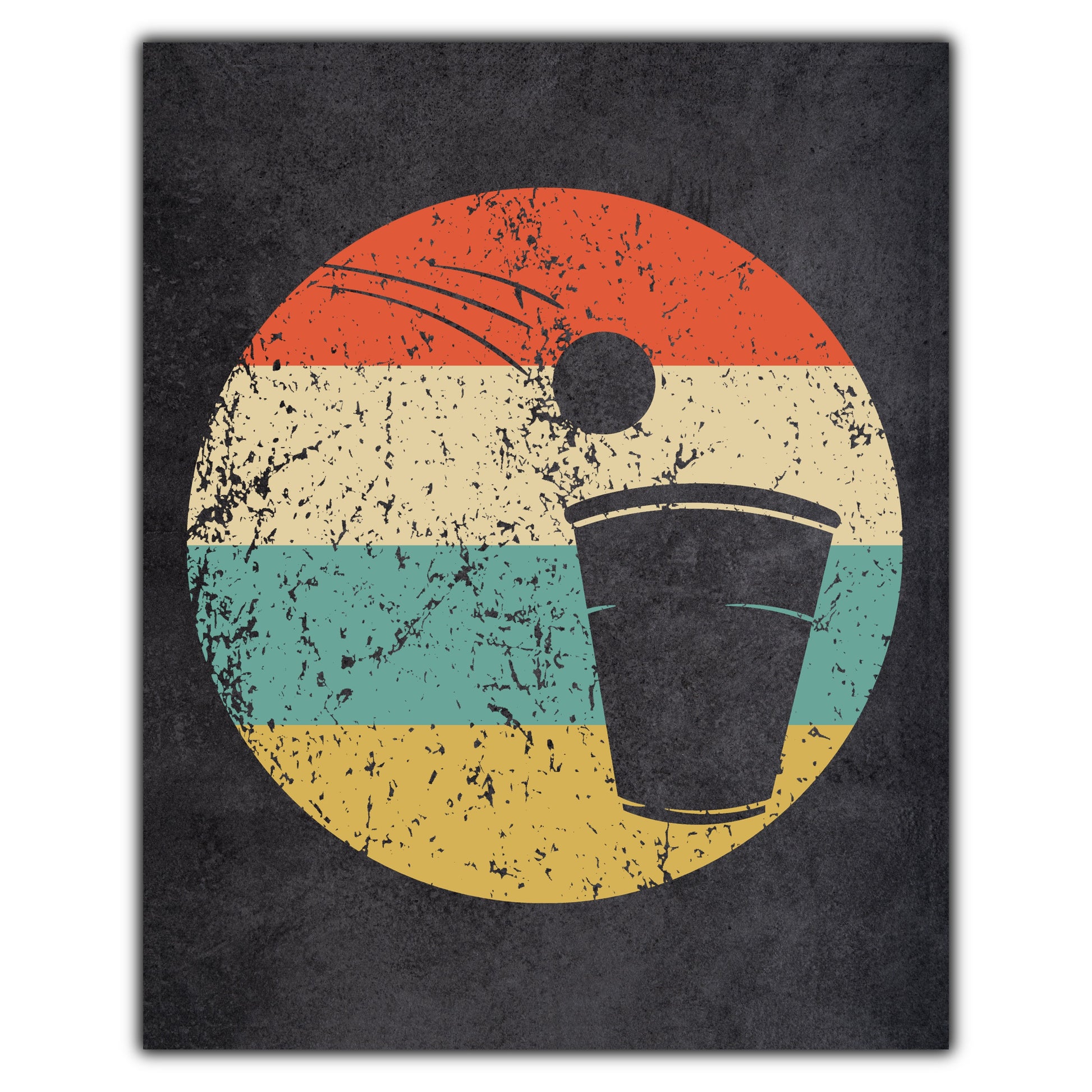 Beer Pong Icon Retro 8"x10" Wall Art Print