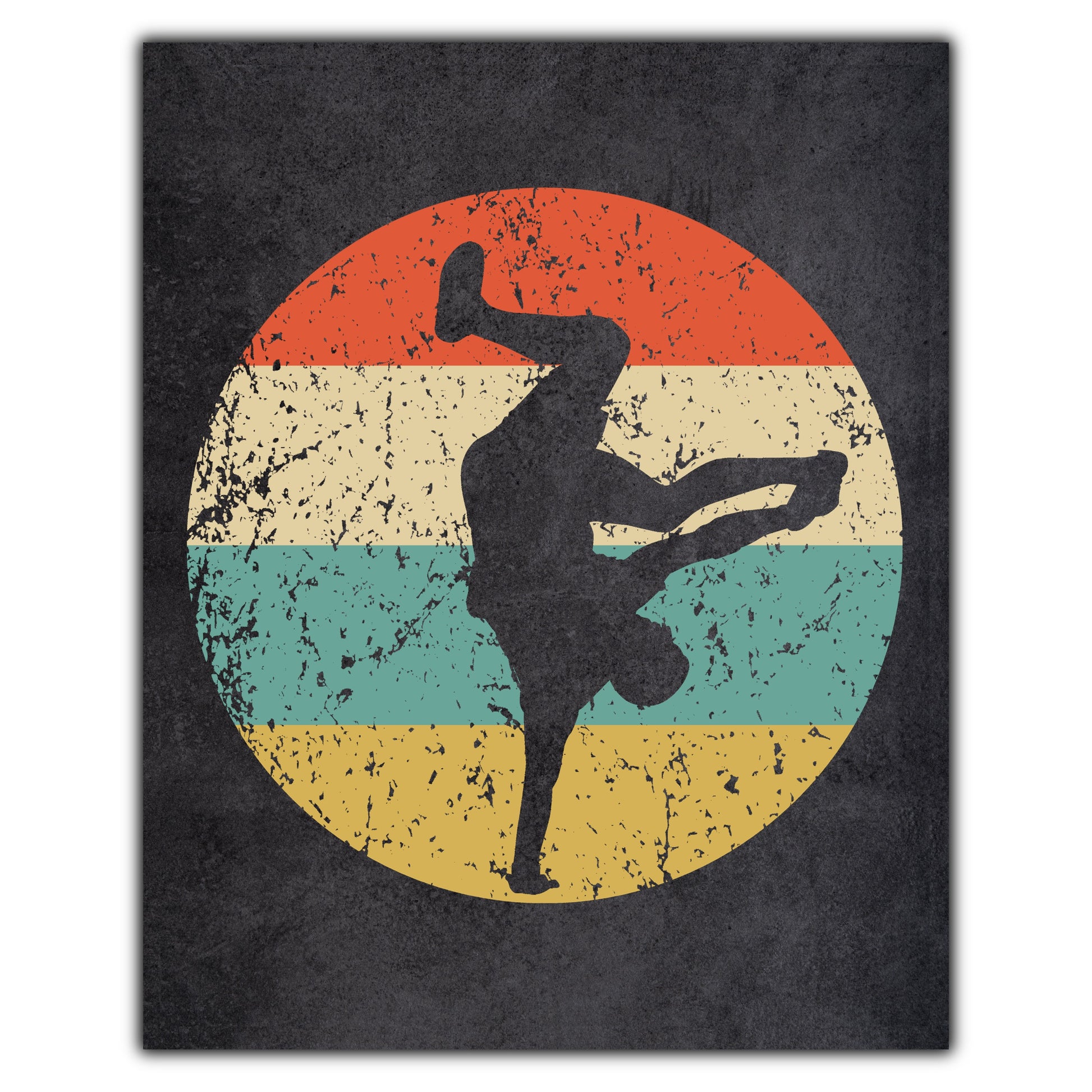 Breakdancing B Boy Dance Icon Retro 8"x10" Wall Art Print