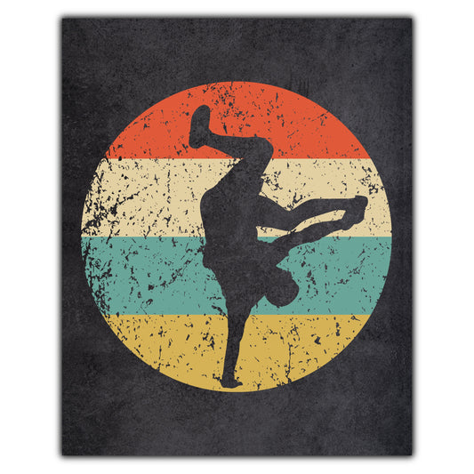 Breakdancing B Boy Dance Icon Retro 8"x10" Wall Art Print