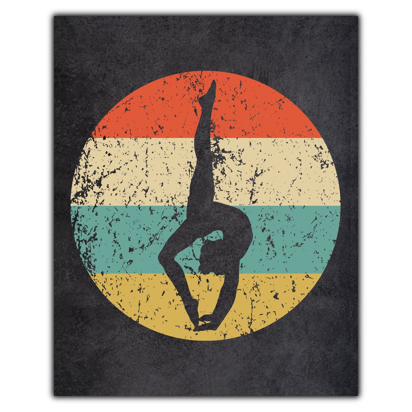 Gymnastics Gymnast Icon Retro 8"x10" Wall Art Print