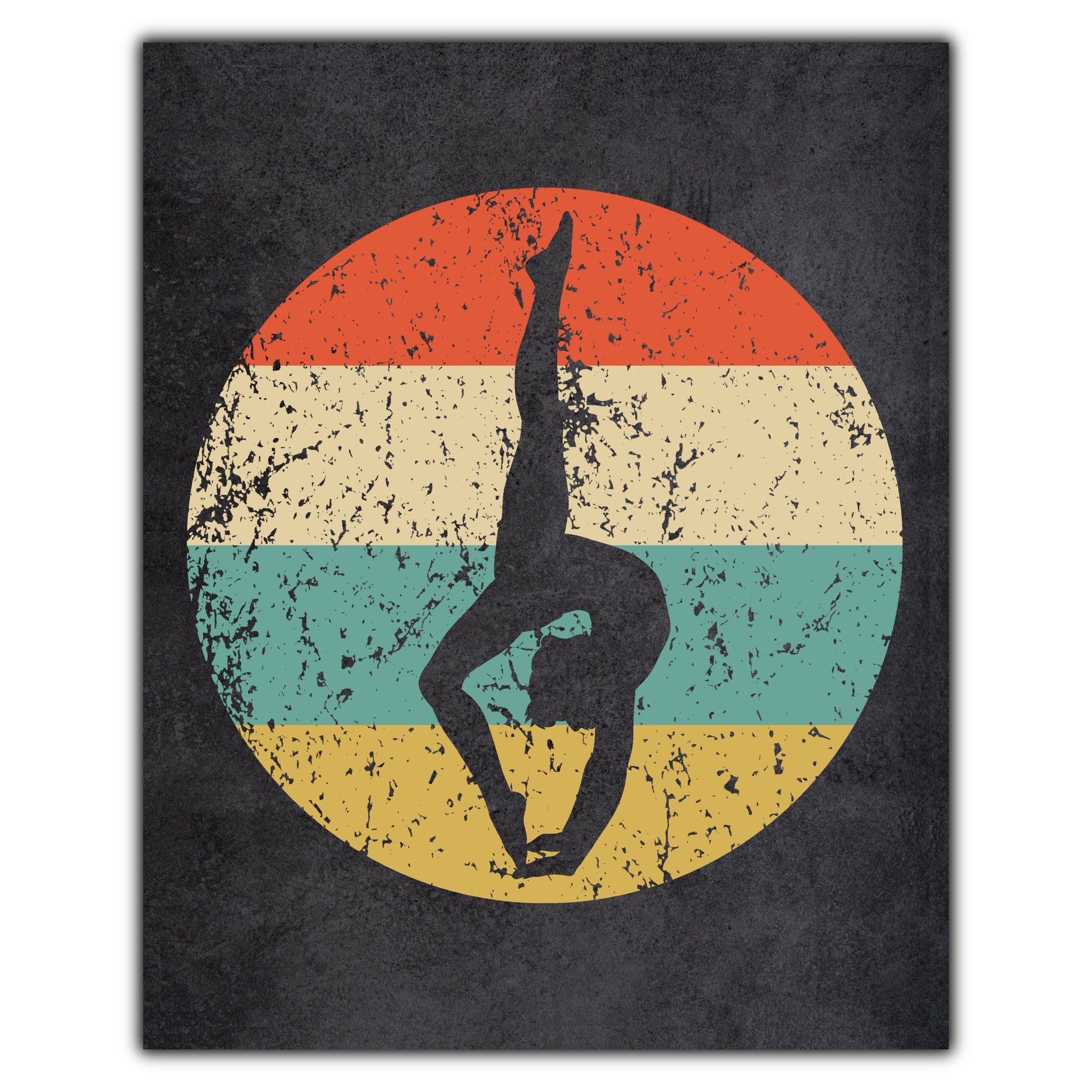 Gymnastics Gymnast Icon Retro 8"x10" Wall Art Print