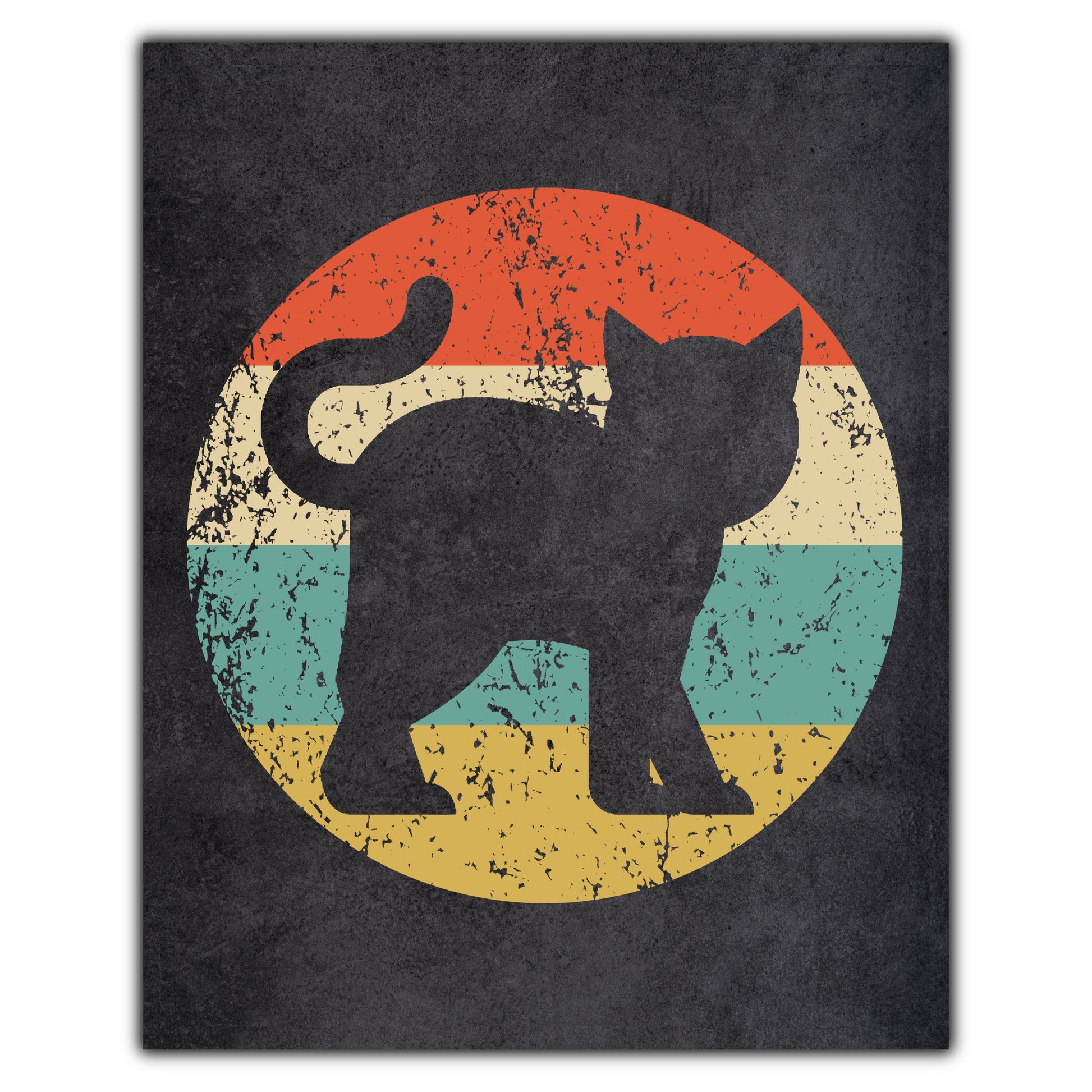Cat Animal Icon Retro 8"x10" Wall Art Print