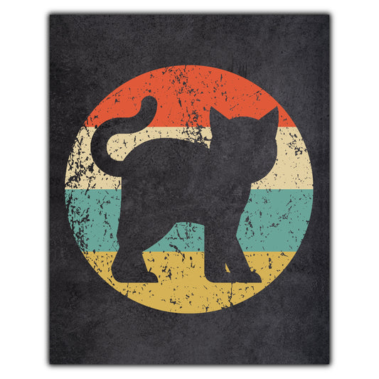 Cat Animal Icon Retro 8"x10" Wall Art Print