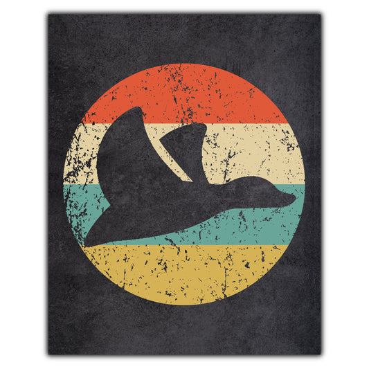 Duck Hunting Icon Retro 8"x10" Wall Art Print