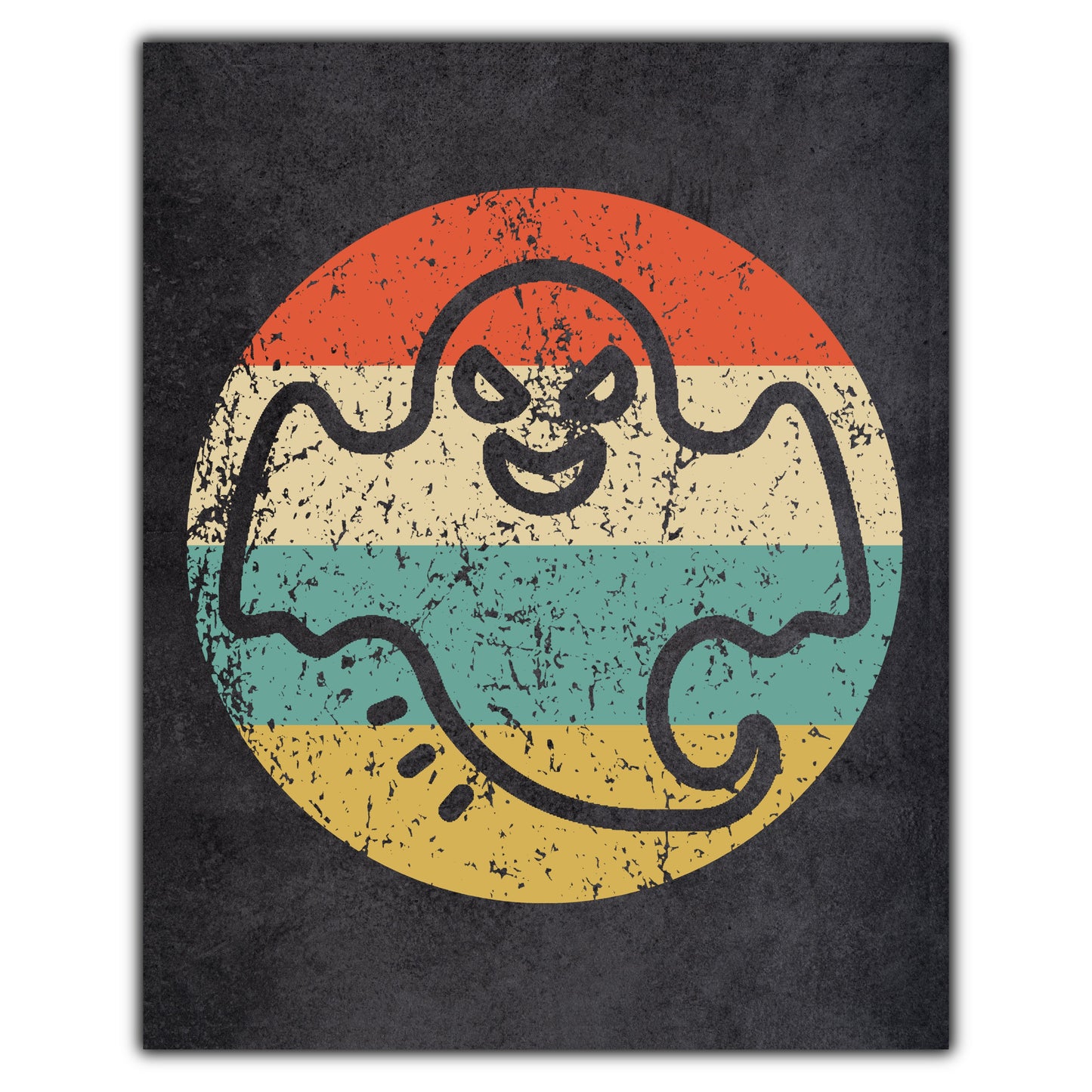 Ghost Halloween Icon Retro 8"x10" Wall Art Print