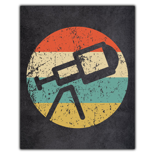 Telescope Astronomy Space Science Icon Retro 8"x10" Wall Art Print