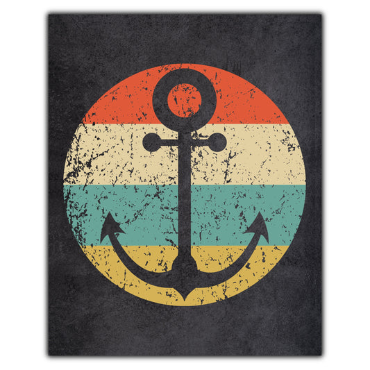 Boat Anchor Nautical Icon Retro 8"x10" Wall Art Print