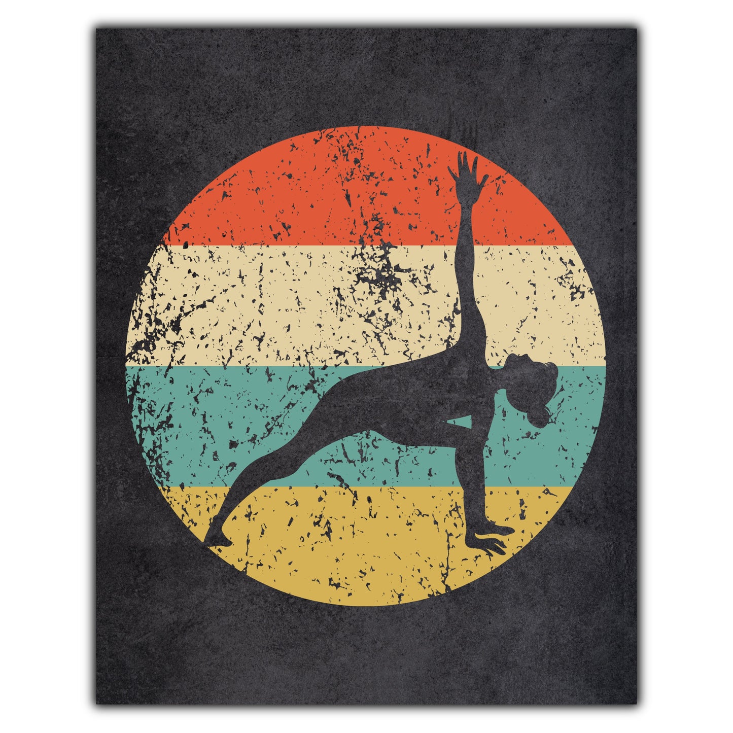 Yoga Pose Icon Retro 8"x10" Wall Art Print