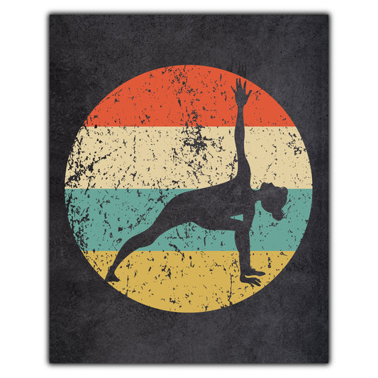 Yoga Pose Icon Retro 8"x10" Wall Art Print