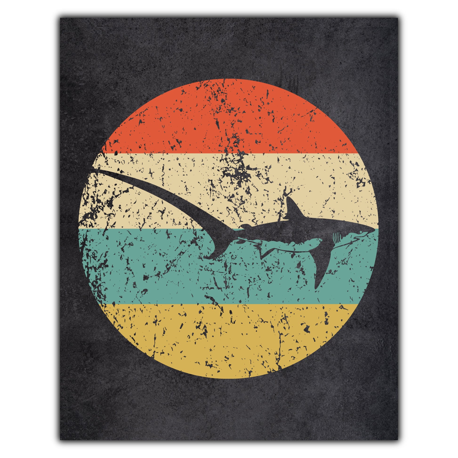 Thresher Shark Icon Retro 8"x10" Wall Art Print