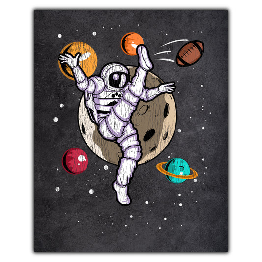 Punter Astronaut Outer Space Spaceman Football Distressed 8"x10" Wall Art Print