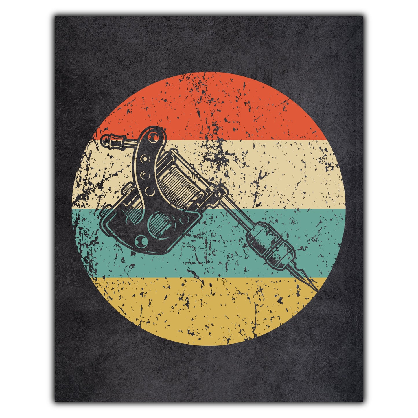 Tattoo Gun Icon Retro 8"x10" Wall Art Print