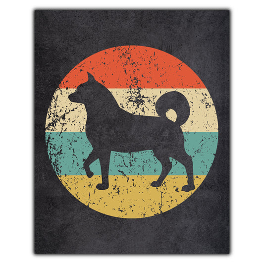 Akita Inu Dog Icon Retro 8"x10" Wall Art Print