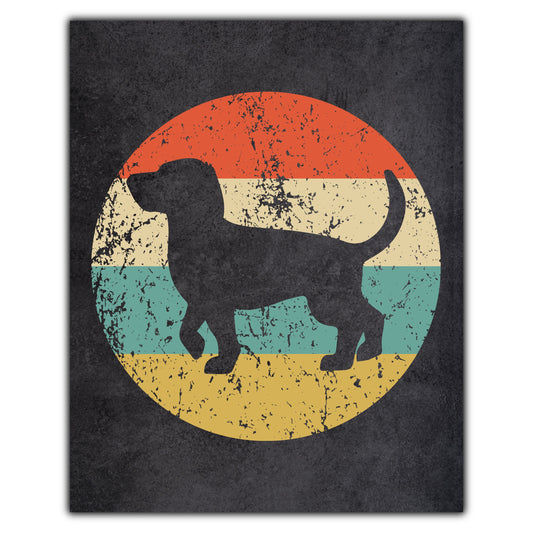 Beagle Dog Icon Retro 8"x10" Wall Art Print