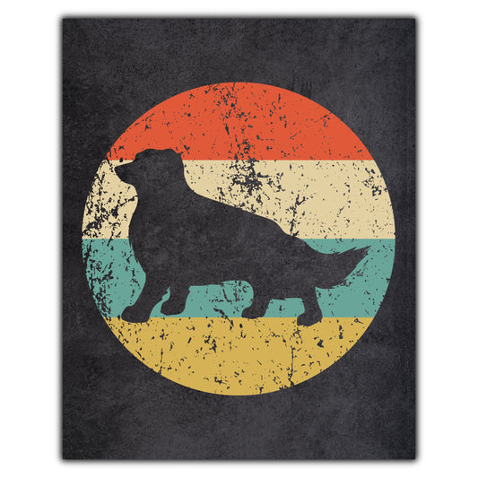 Border Collie Dog Icon Retro 8"x10" Wall Art Print