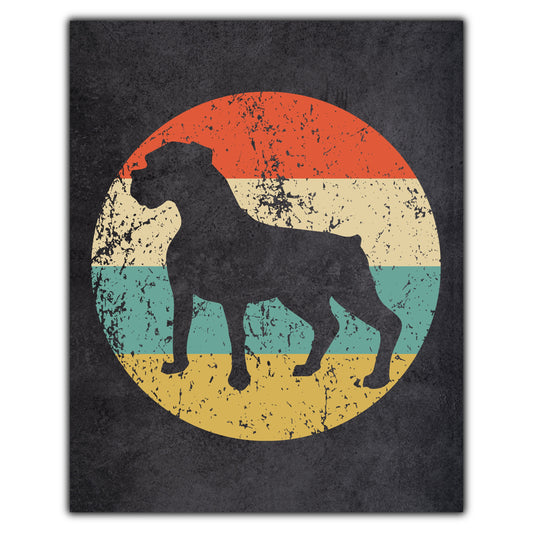 Boxer Dog Icon Retro 8"x10" Wall Art Print