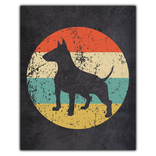 Bull Terrier Dog Icon Retro 8"x10" Wall Art Print