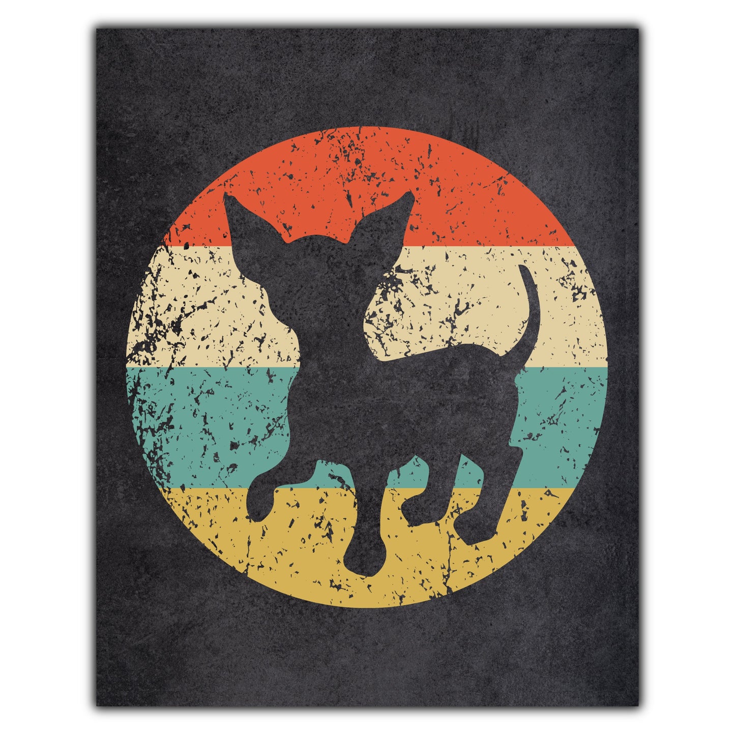 Chihuahua Dog Icon Retro 8"x10" Wall Art Print