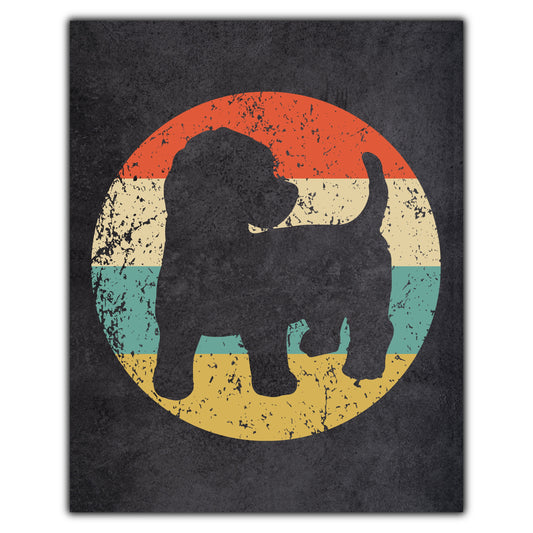 Cockapoo Dog Icon Retro 8"x10" Wall Art Print