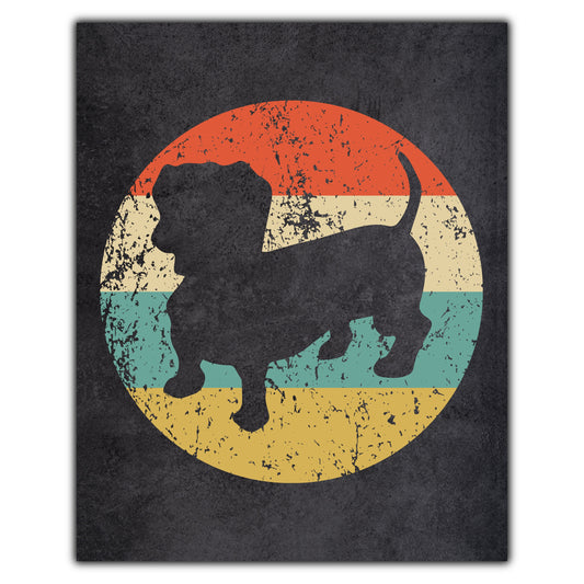 Dachshund Doxen Weiner Dog Icon Retro 8"x10" Wall Art Print