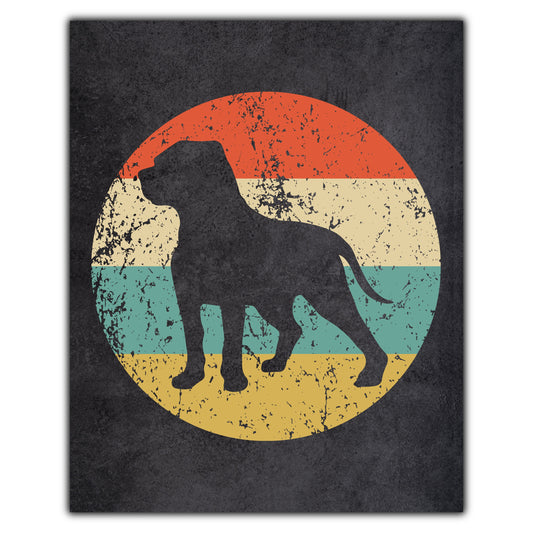 English Mastiff Dog Icon Retro 8"x10" Wall Art Print