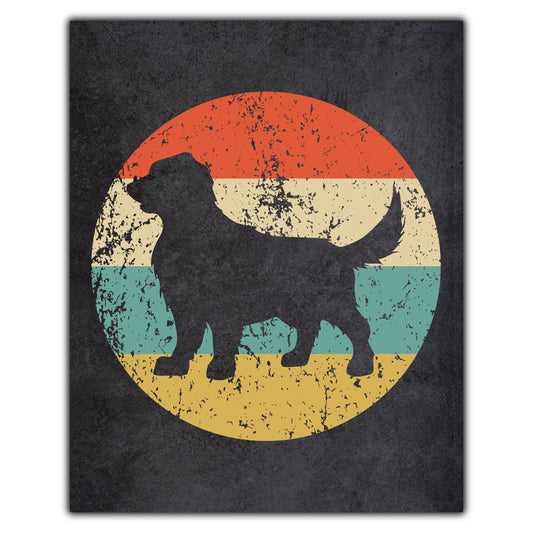 Golden Retriever Dog Icon Retro 8"x10" Wall Art Print
