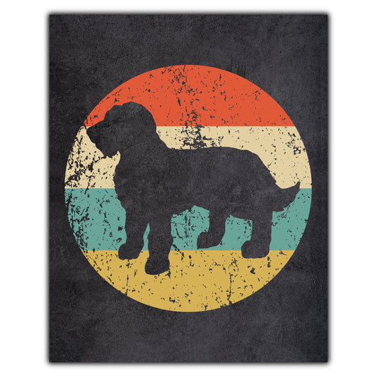 Goldendoodle Dog Icon Retro 8"x10" Wall Art Print