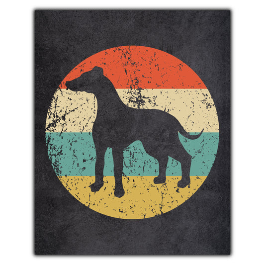 Greyhound Dog Icon Retro 8"x10" Wall Art Print