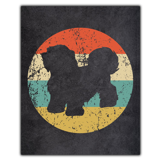 Havanese Dog Icon Retro 8"x10" Wall Art Print