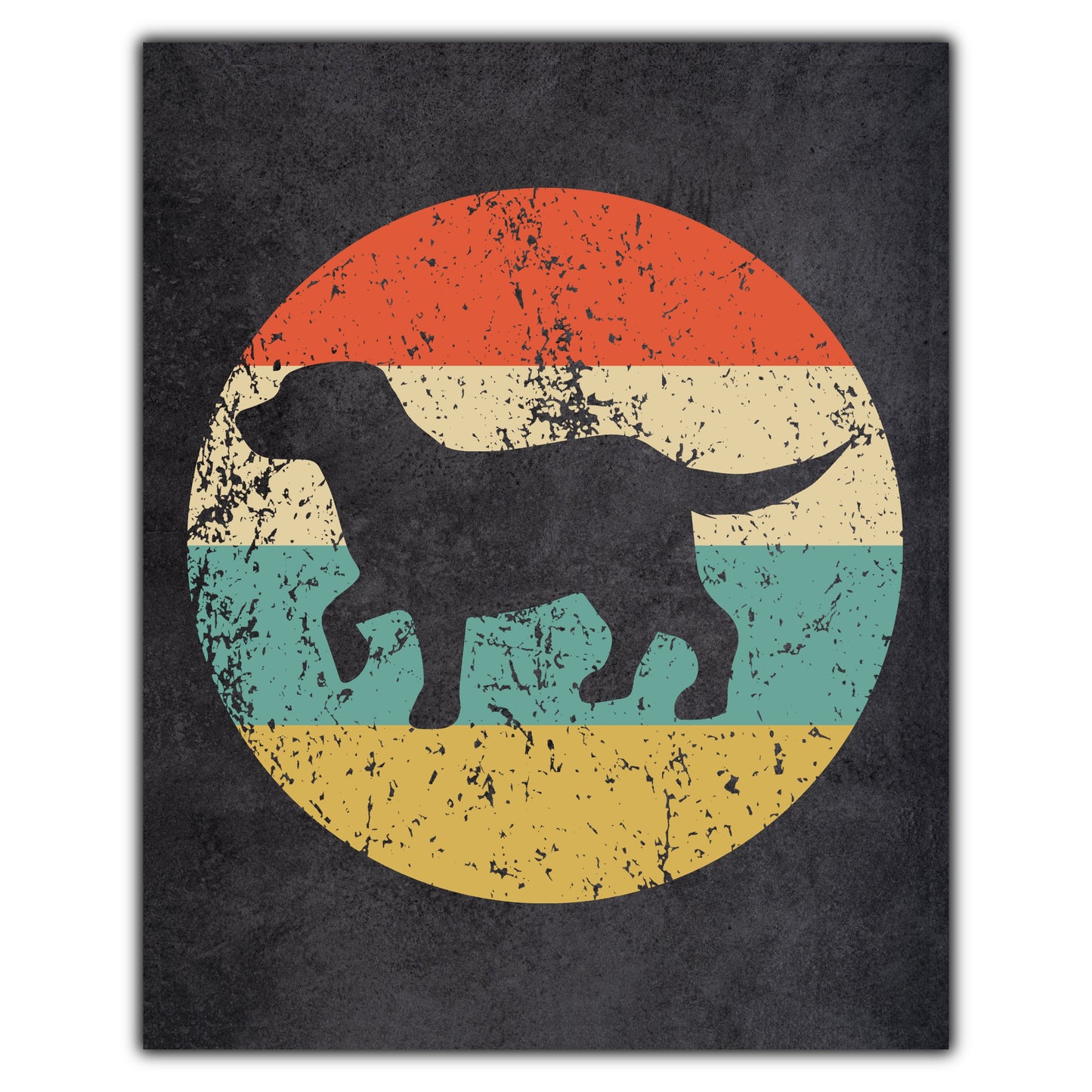 Labrador Retriever Dog Icon Retro 8"x10" Wall Art Print