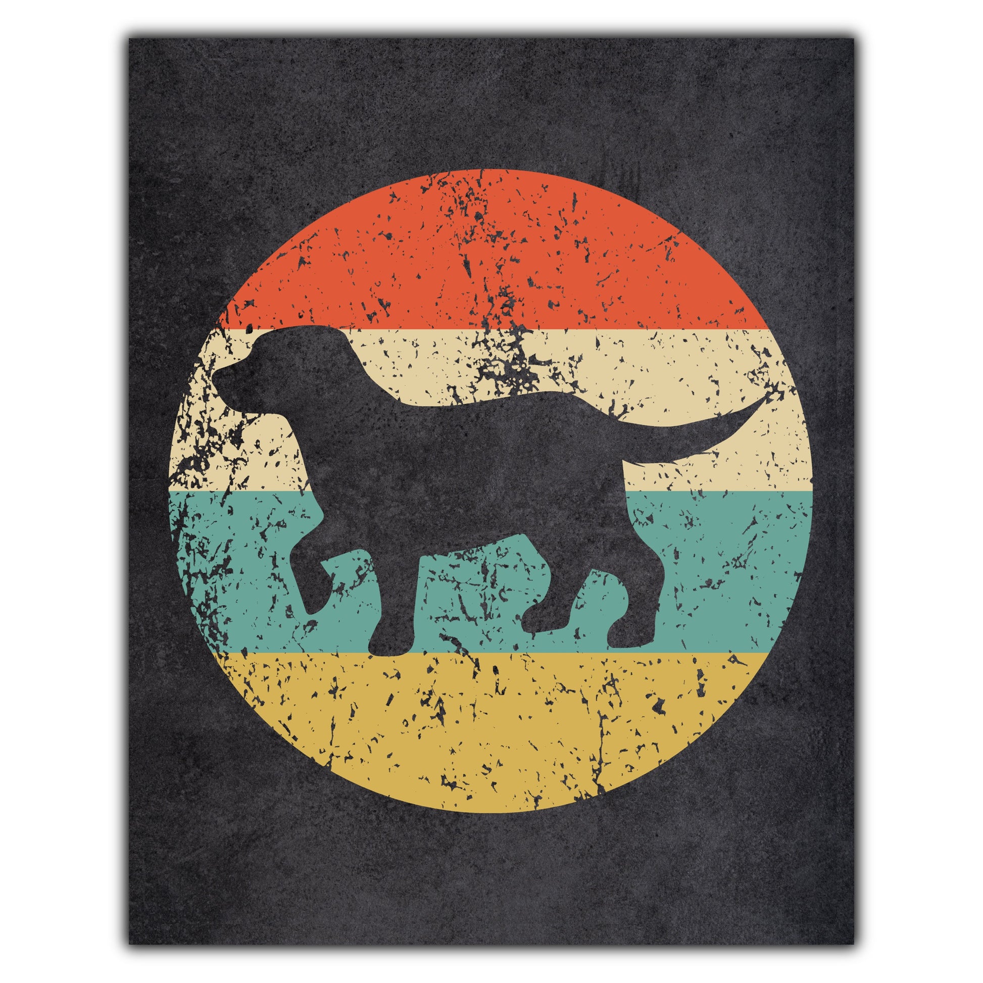 Labrador Retriever Dog Icon Retro 8"x10" Wall Art Print