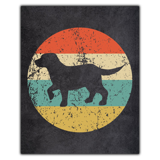 Labrador Retriever Dog Icon Retro 8"x10" Wall Art Print