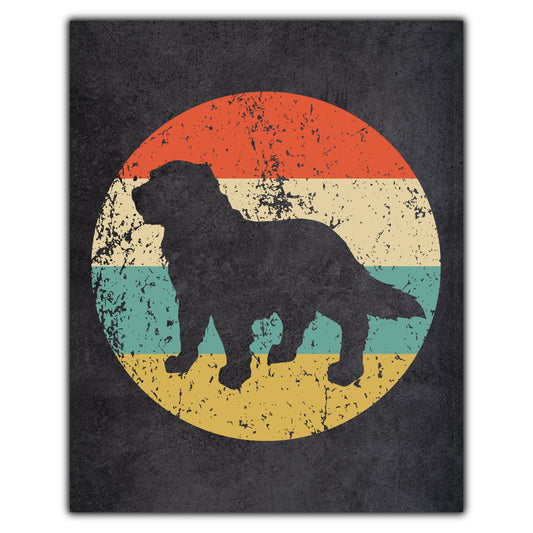 Newfoundland Newfie Dog Icon Retro 8"x10" Wall Art Print