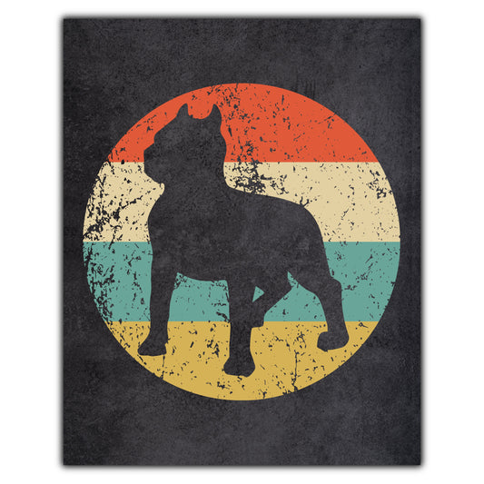 Pit Bull Dog Icon Retro 8"x10" Wall Art Print