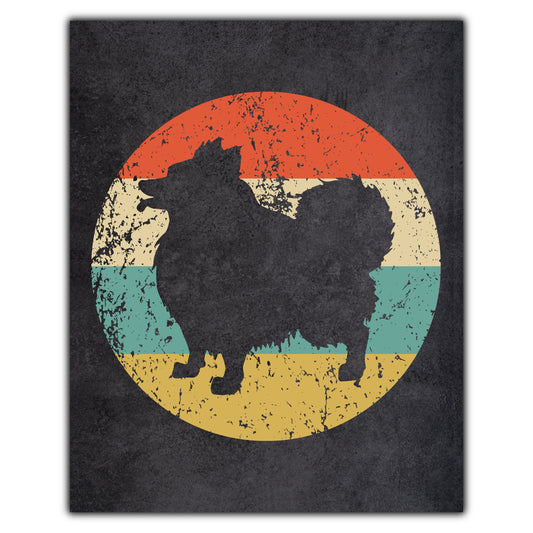 Pomeranian Dog Icon Retro 8"x10" Wall Art Print