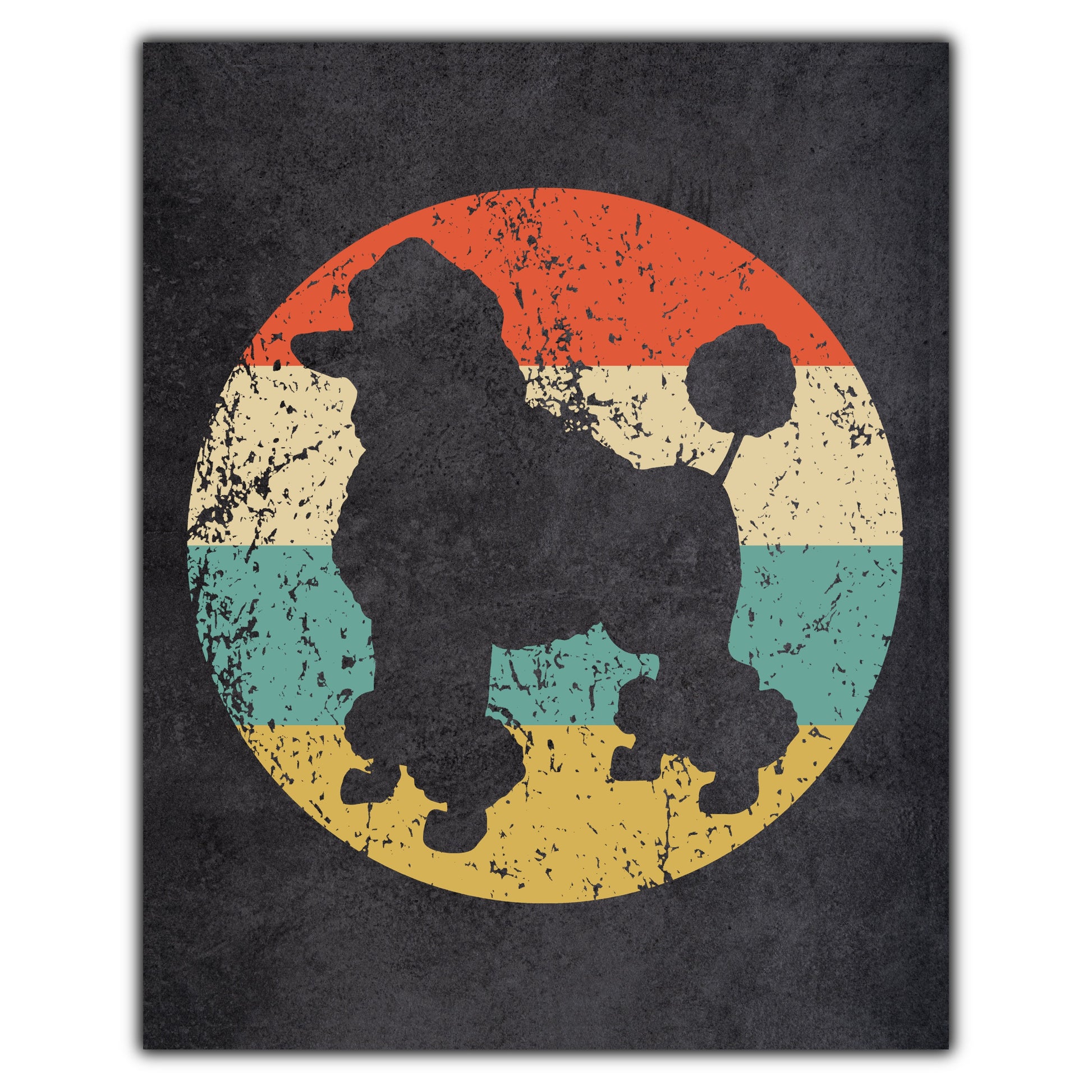 Poodle Dog Icon Retro 8"x10" Wall Art Print