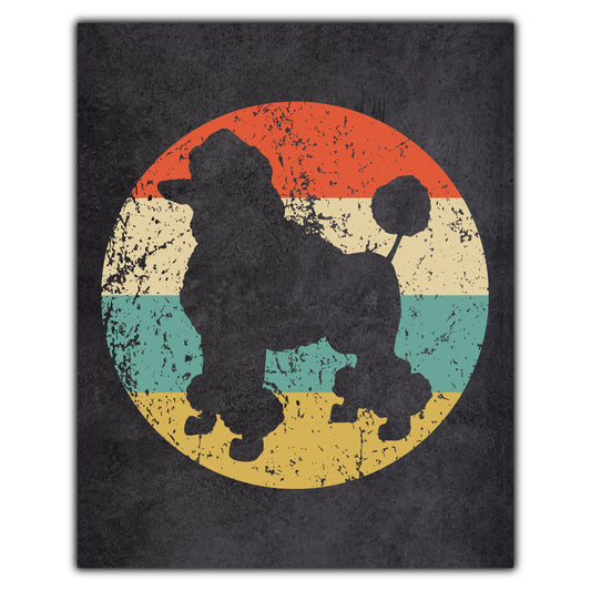 Poodle Dog Icon Retro 8"x10" Wall Art Print