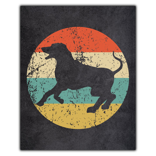 Rhodesian Ridgeback Dog Icon Retro 8"x10" Wall Art Print