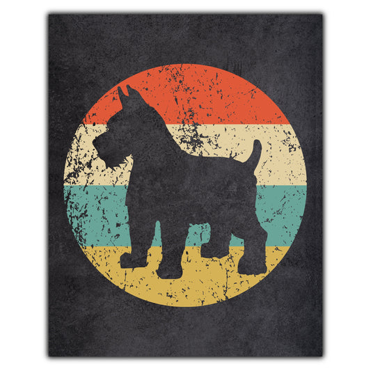 Schnauzer Dog Icon Retro 8"x10" Wall Art Print