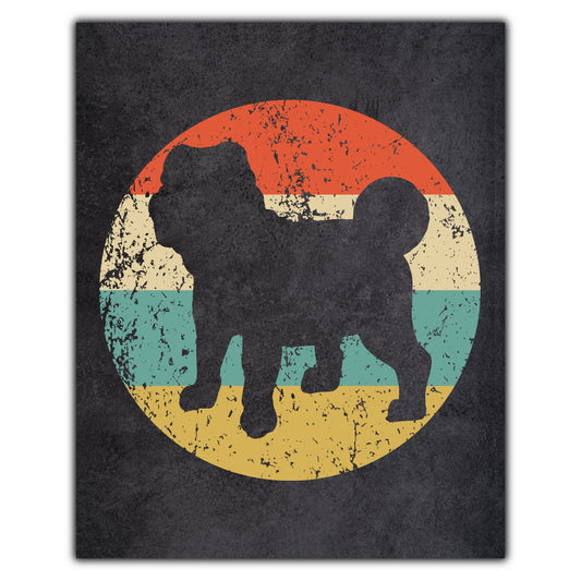 Shar Pei Dog Icon Retro 8"x10" Wall Art Print