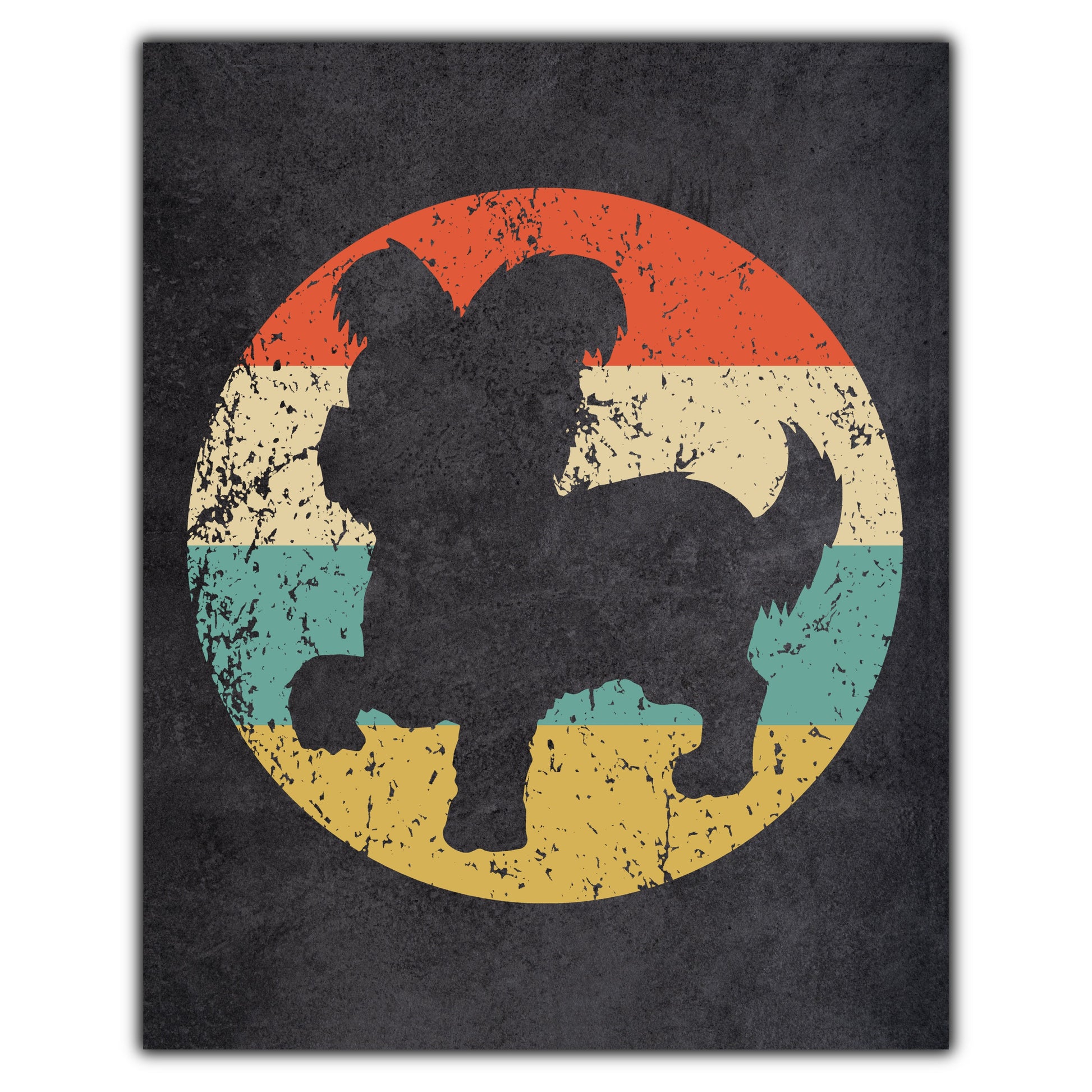 Yorkshire Terrier Yorkie Dog Icon Retro 8"x10" Wall Art Print