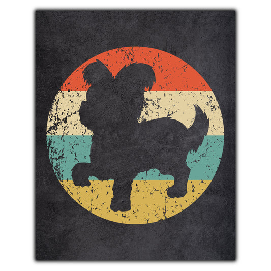 Yorkshire Terrier Yorkie Dog Icon Retro 8"x10" Wall Art Print