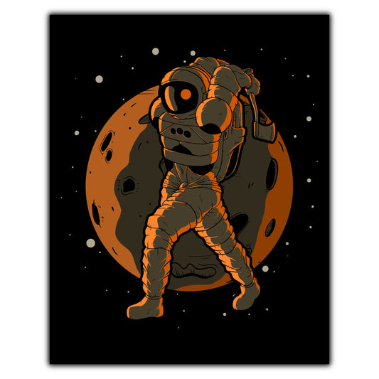 Axe Throwing Astronaut Outer Space Spaceman 8"x10" Wall Art Print