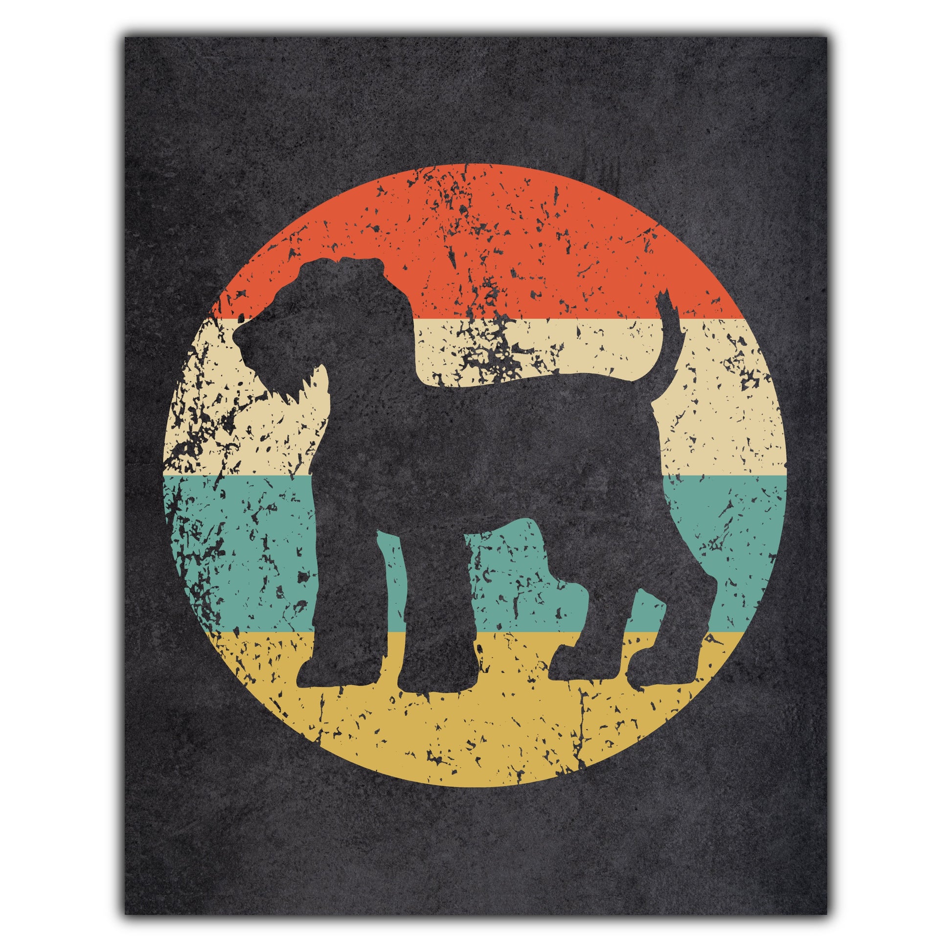 Airedale Terrier Dog Icon Retro 8"x10" Wall Art Print