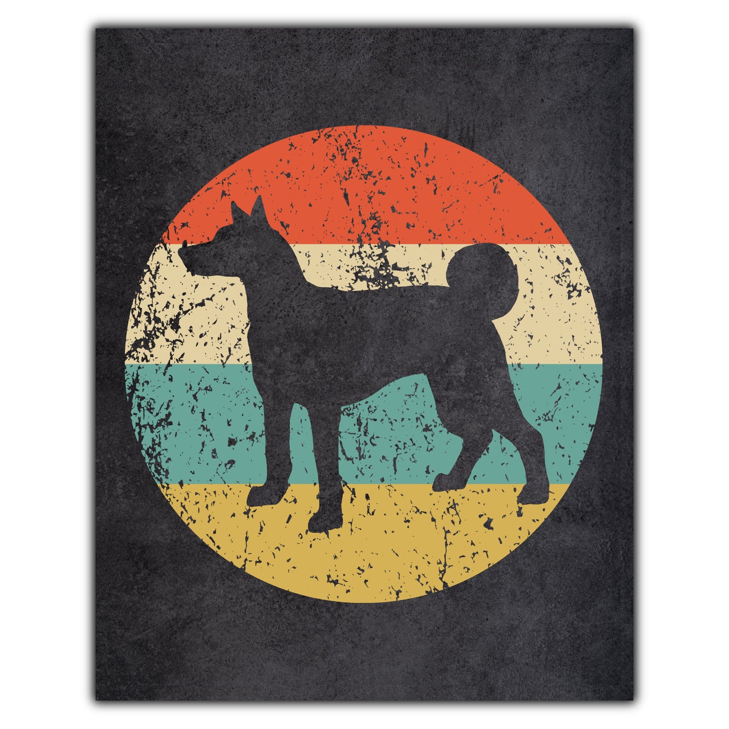 Basenji Dog Icon Retro 8"x10" Wall Art Print