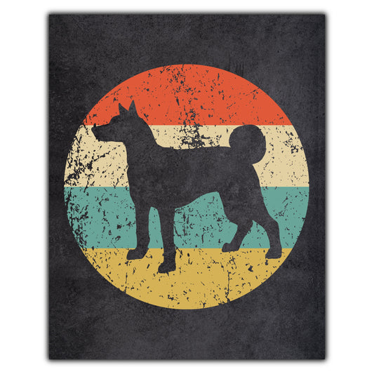 Basenji Dog Icon Retro 8"x10" Wall Art Print