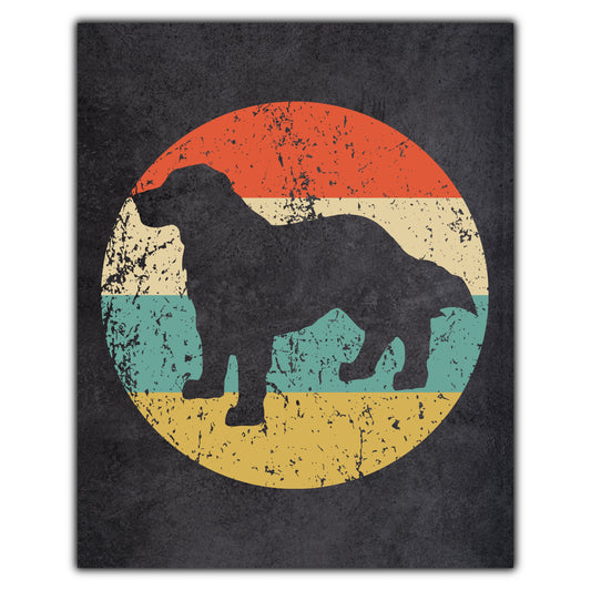 Bernese Mountain Dog Icon Retro 8"x10" Wall Art Print