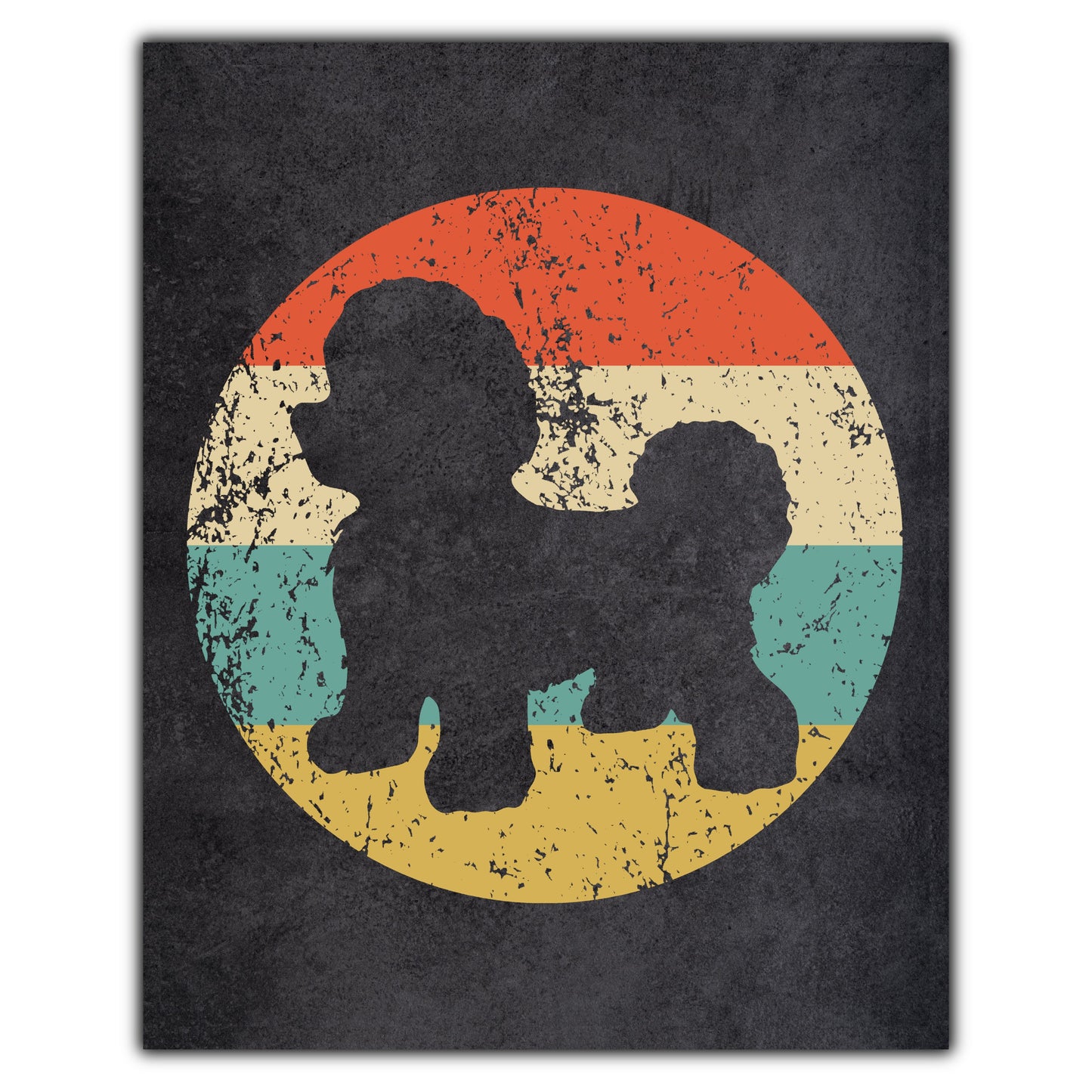 Bichon Frise Dog Icon Retro 8"x10" Wall Art Print