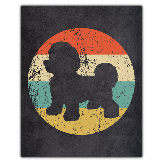 Bichon Frise Dog Icon Retro 8"x10" Wall Art Print